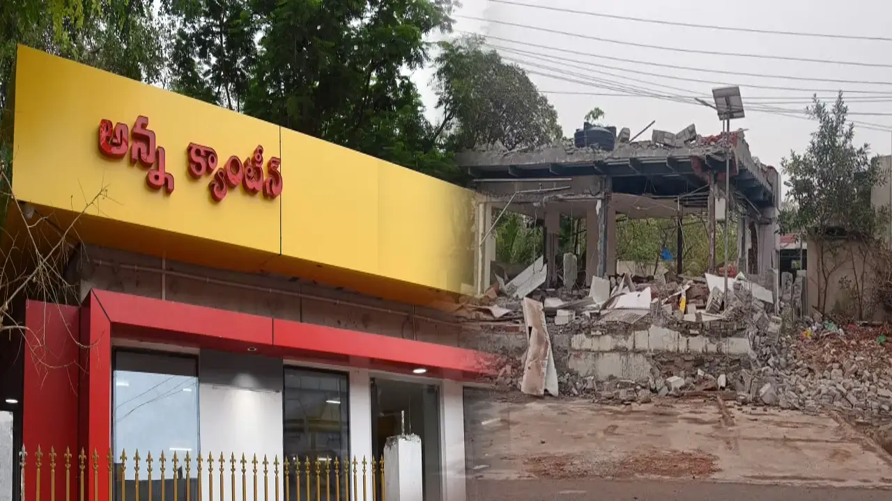 Officers Demolished The Anna Canteen In Kadapa