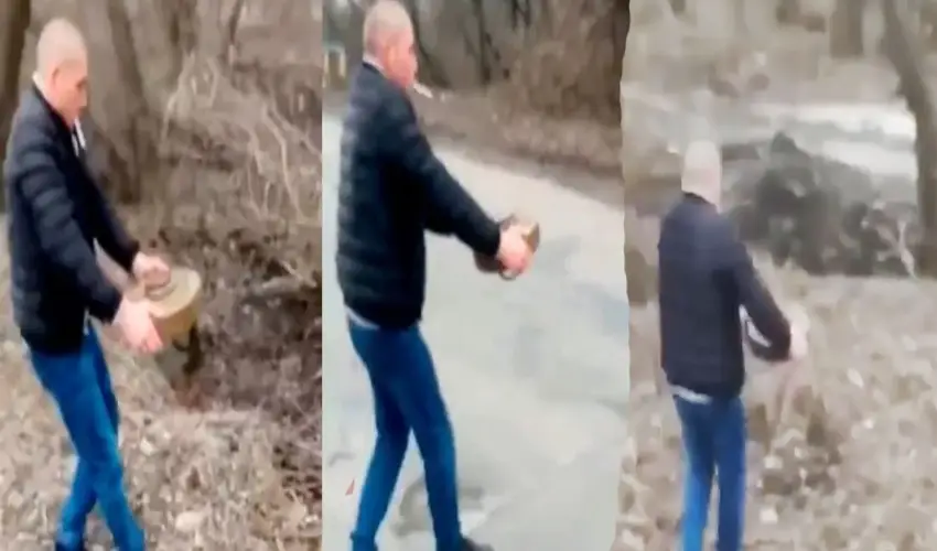 Ukrainian Common Man Removes Landmine With Bare Hands While Smoking