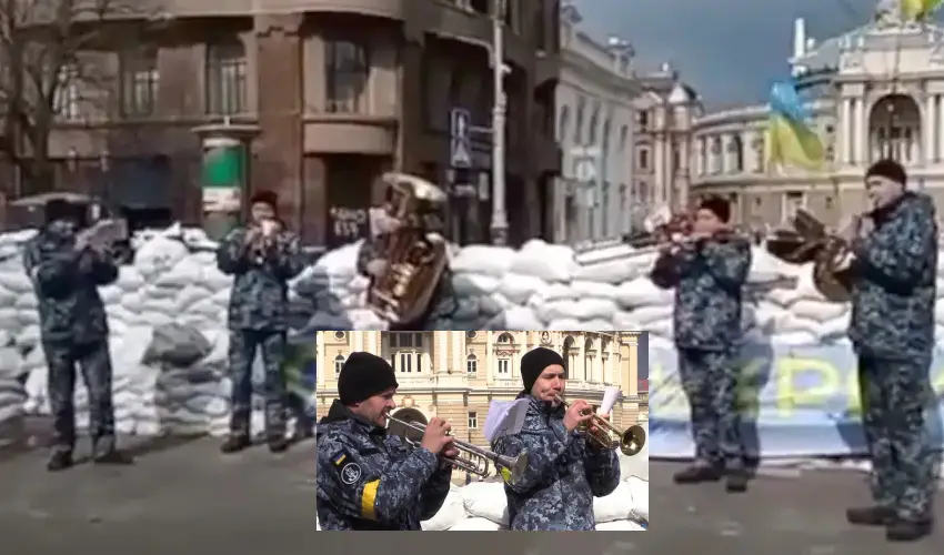 Ukrainian Military Band Plays Do Not Worry Be Happy
