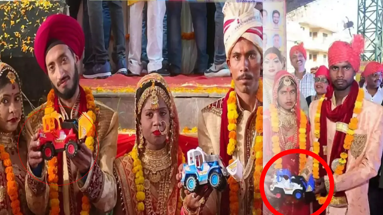 Bulldozer Toys Given As Gifts In Wedding In Up