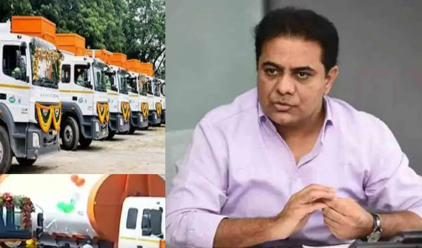 Telangana : చెత్త తరలించటానికి అత్యాధునిక వాహనాలను ప్రారంభించిన మంత్రి కేటీఆర్ Telangana : చెత్త తరలించటానికి అత్యాధునిక వాహనాలను ప్రారంభించిన మంత్రి కేటీఆర్
