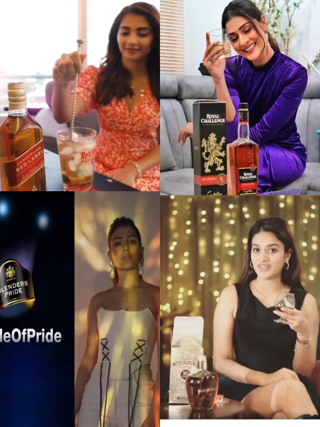 >ఇటీవల ఆల్కహాల్ ని ప్రమోట్ చేసిన సౌత్ హీరోయిన్స్