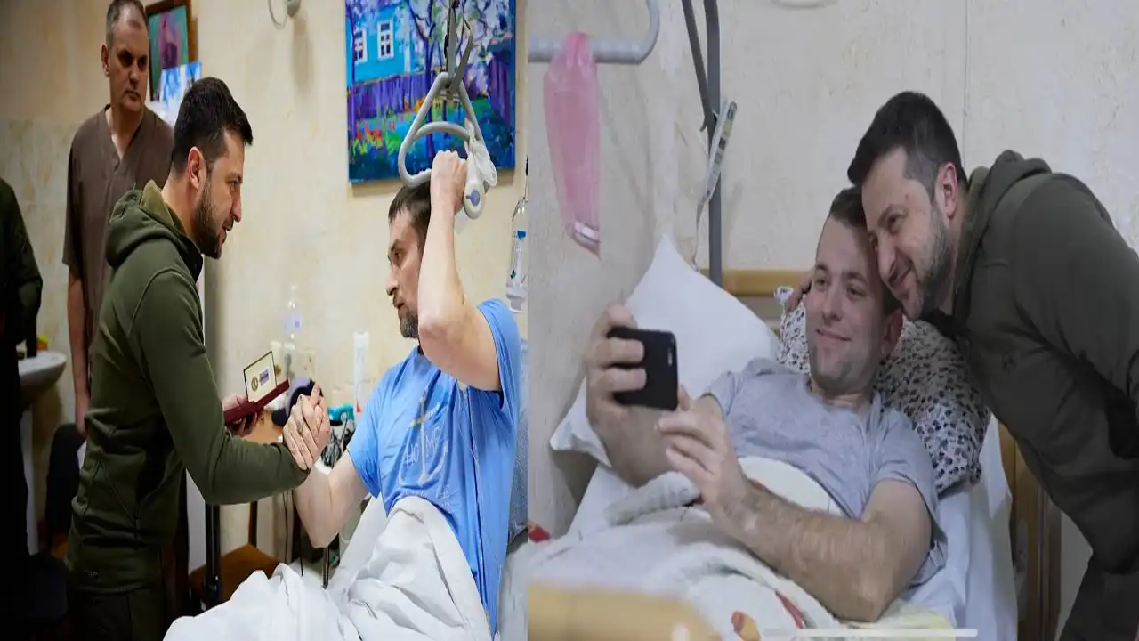 Ukraine President Volodymyr Zelenskyy Visited Hospital Where Injured Soldiers Are In Treatment