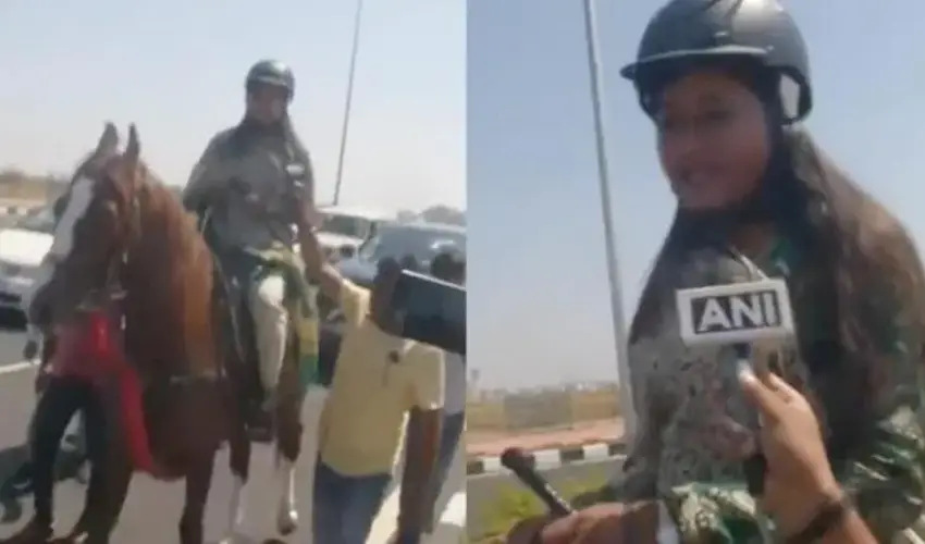 Women Mla Rides A Horse To Jharkhand Assembly