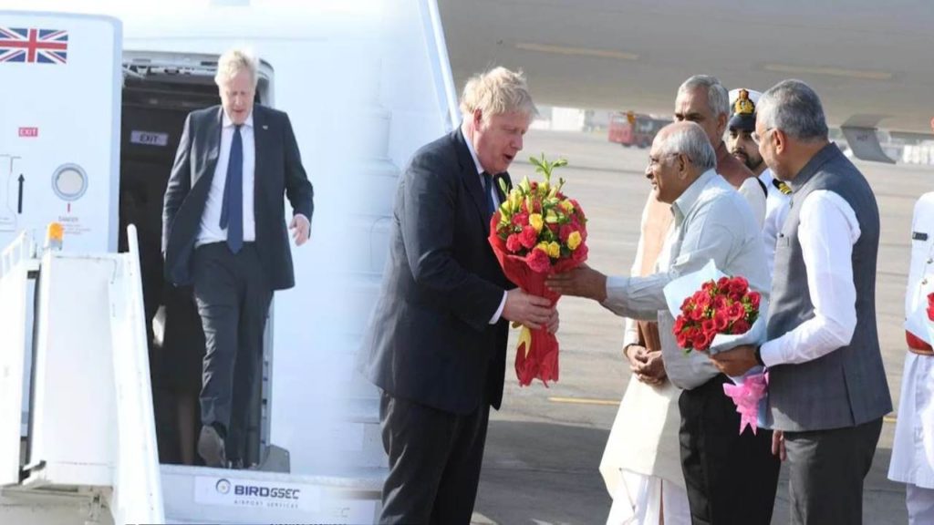Uk Pm Boris Johnson Arrives In India For 2 Day Visit, Gujarat Cm Welcomes Him