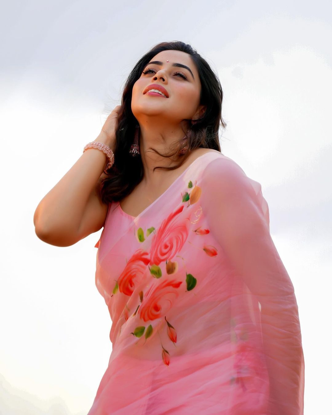 Actress Poorna Stuns Everyone In Pink Color Dress