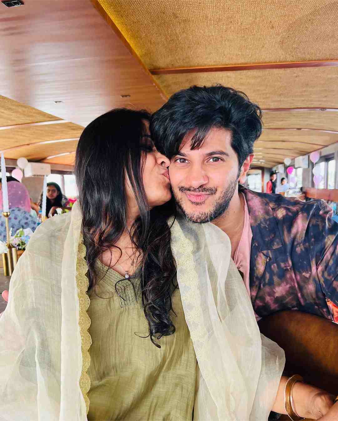 Dulquer Salmaan with his Mother 
