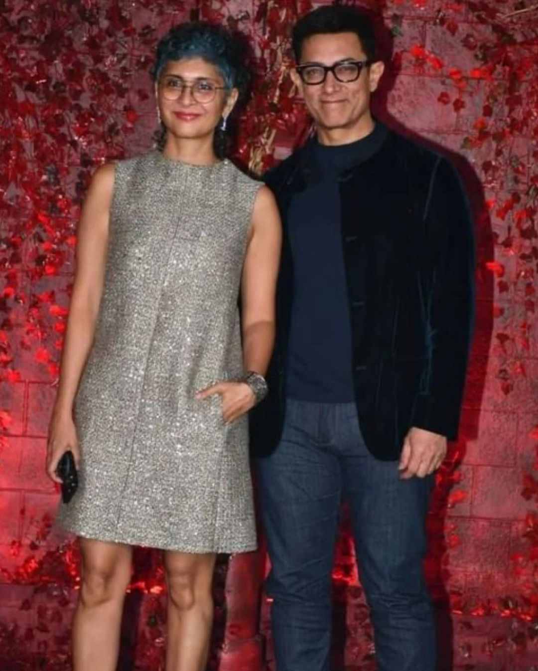 Ameerkhan with his ex wife at Karan Johar 50th Birthday Celebrations in Mumbai 