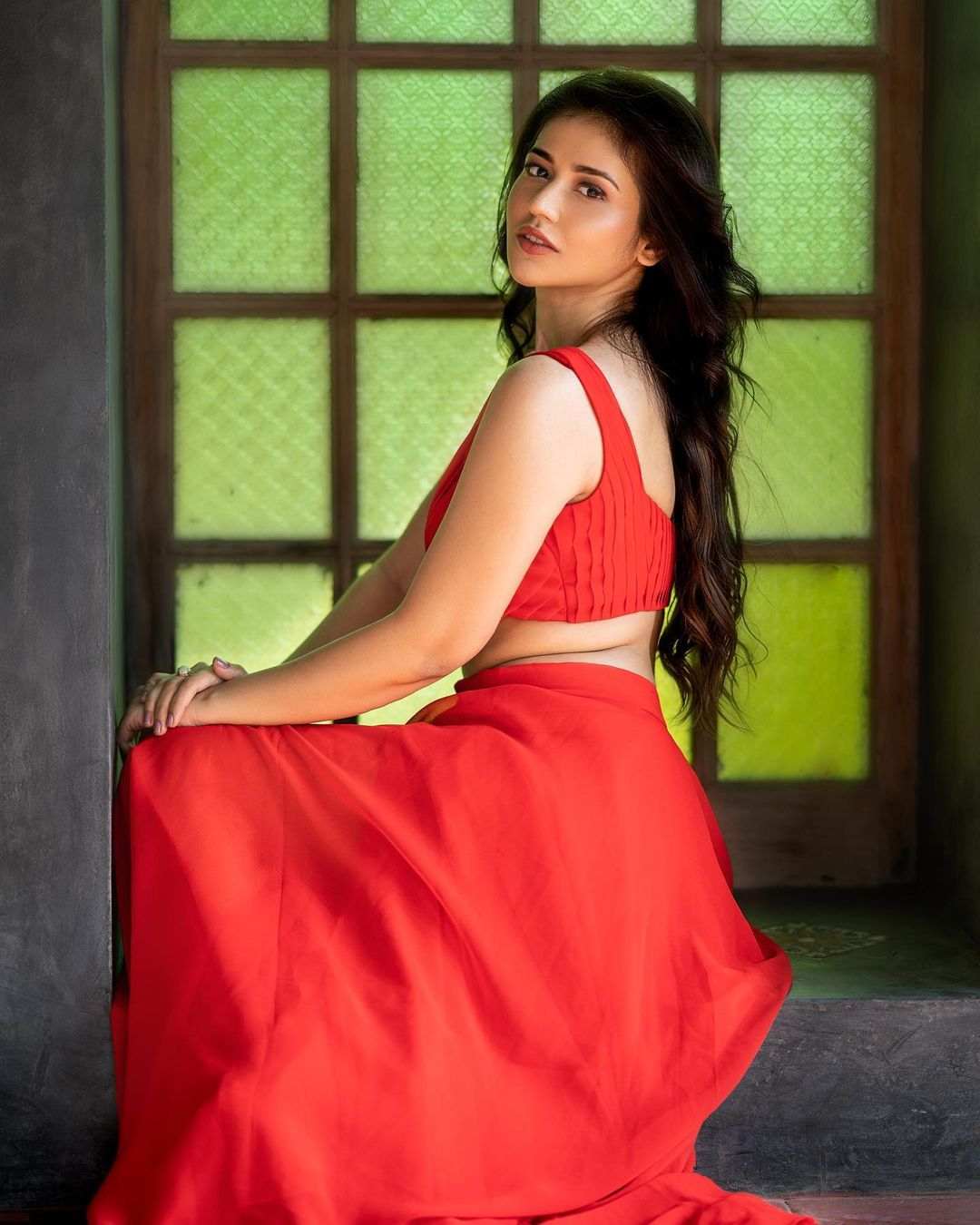 Priyanka Jawalkar latest Photoshoot in Red Dress     Pc@Instagram