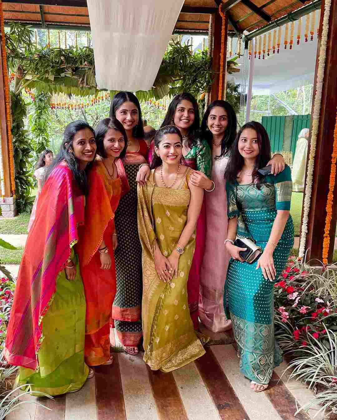 Rashmika with new Saree wear in Friend Marriage    Pc@Instagram