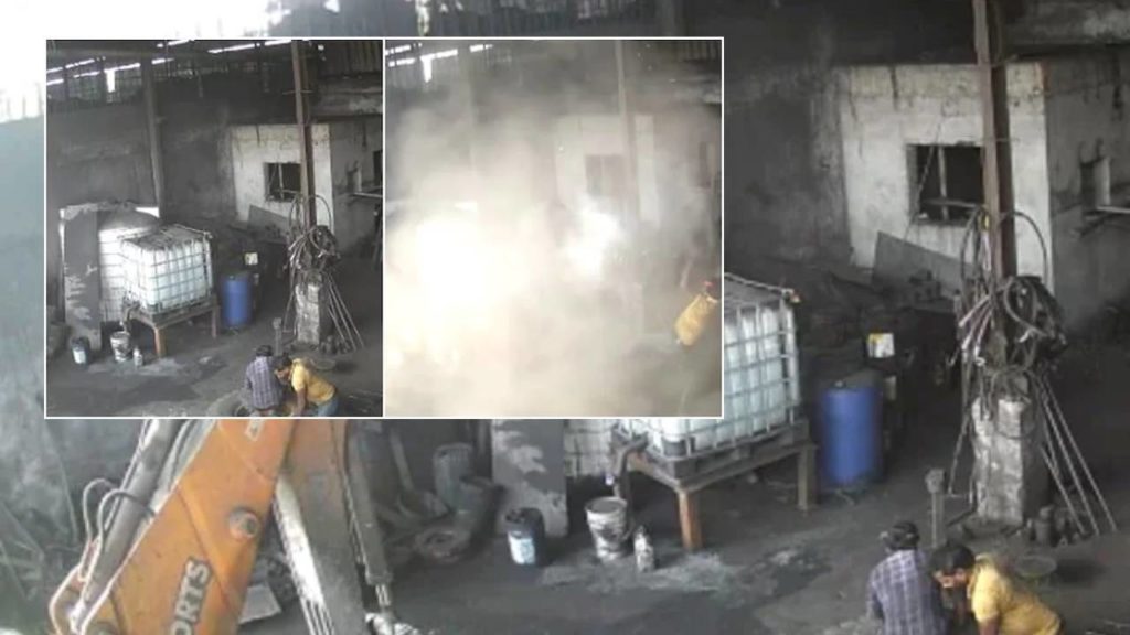 Shocking Video Two Die As Bulldozer Tire Bursts During Air Pumping, Viral Video