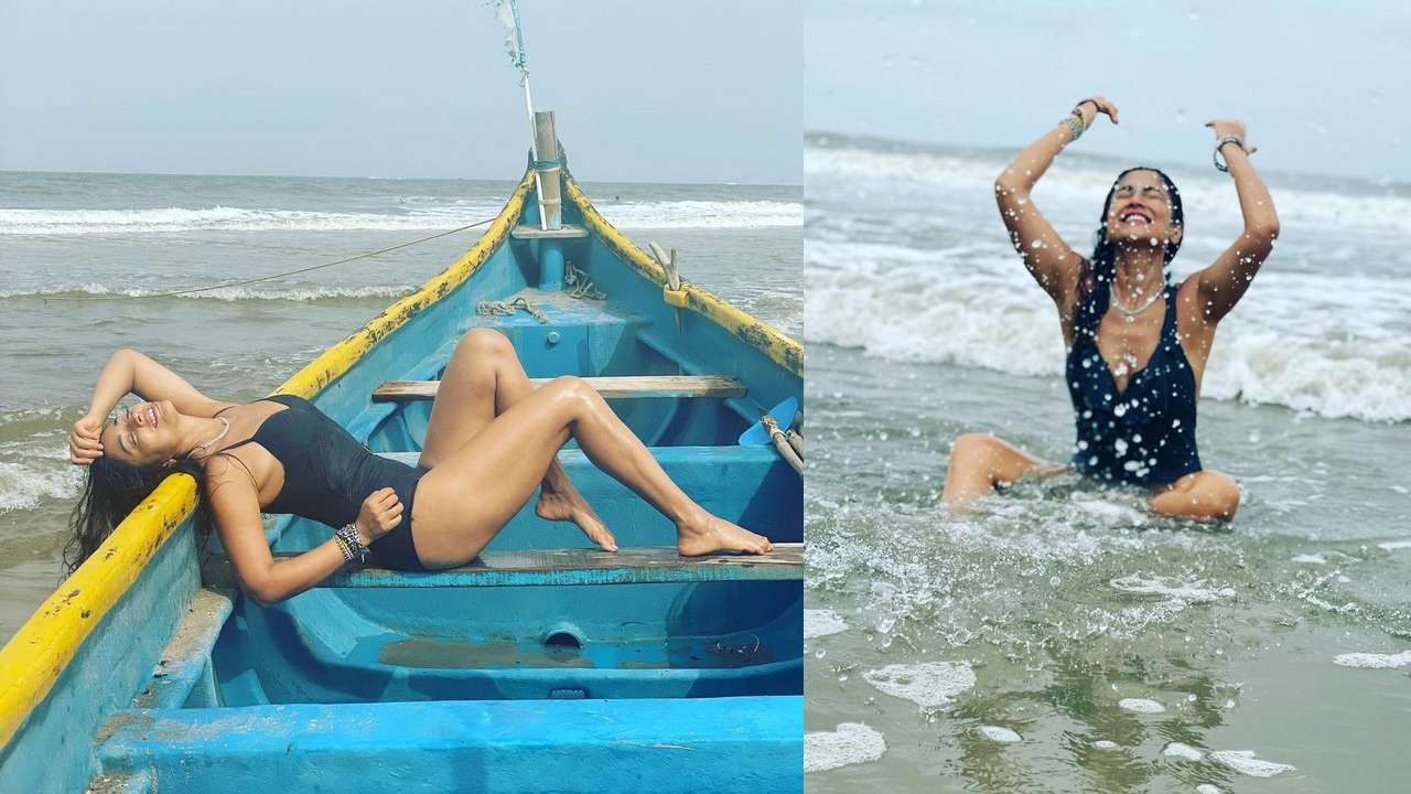 Shriya Saran Sizzling At Sea Shore With Daughter