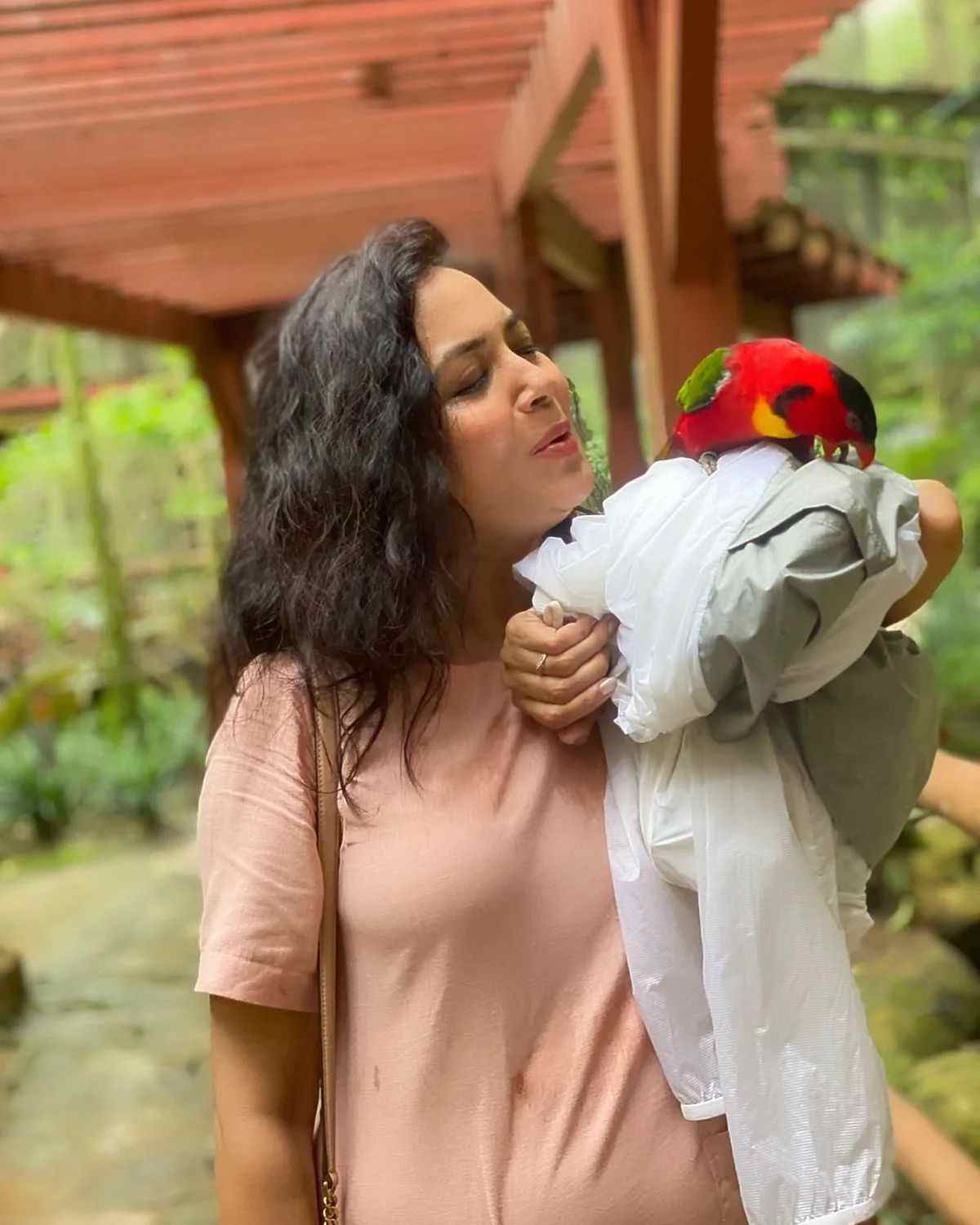 Sunitha with Birds    Pc@Instagram
