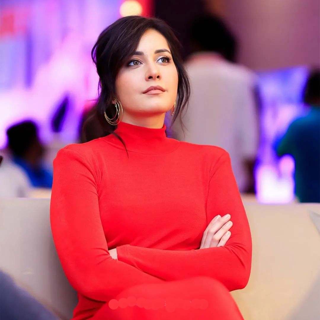 Raashi Khanna Latest Photos with full Red Dress from Pakka Commercial Movie Press meet 