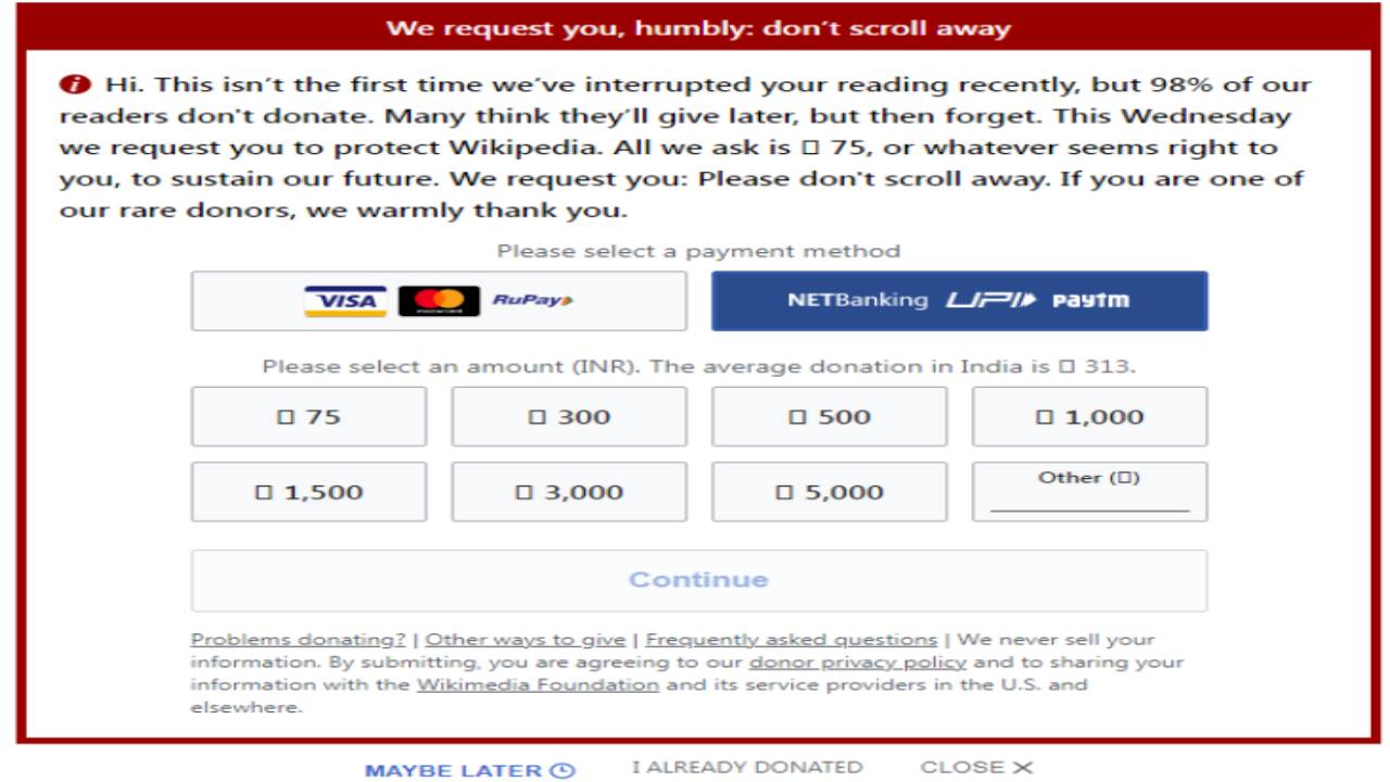 Wikipedia Issued A Special Message For Its Readers, Said Donate Now To Make Our Future (2)