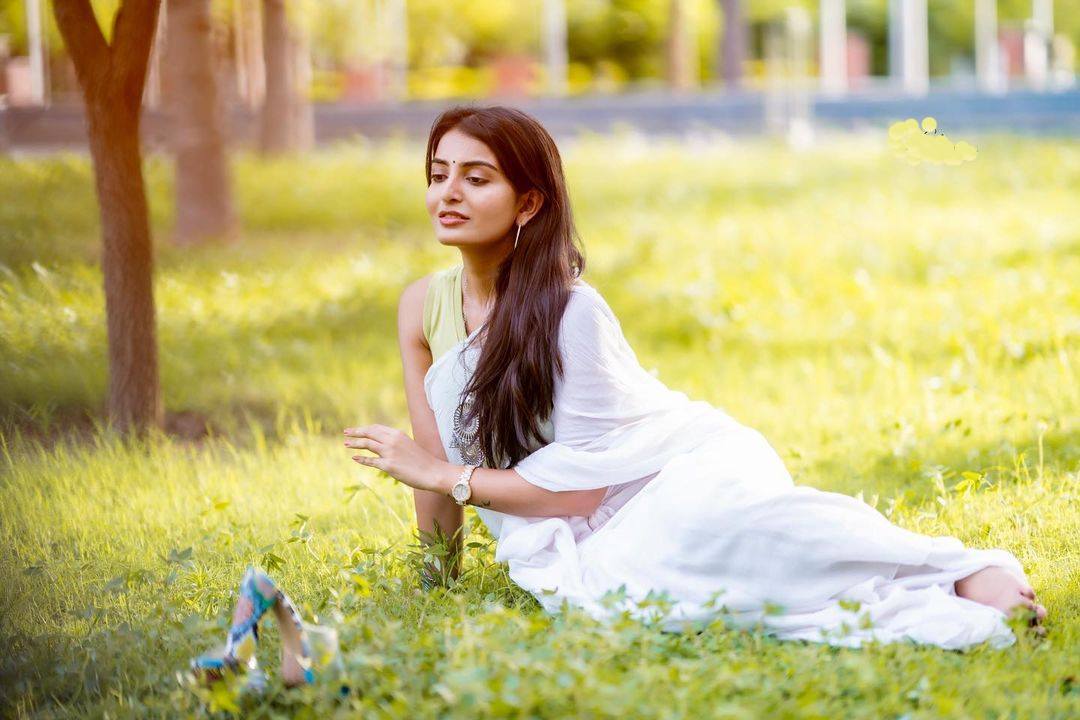 Ananya Nagalla Cute photos in White Saree