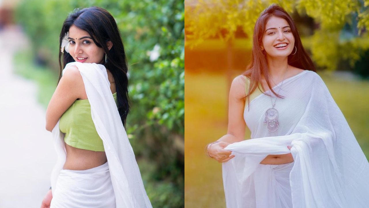 Ananya Nagalla : తెల్ల తెల్లని చీర.. జారుతున్నాది సందె వేళ..