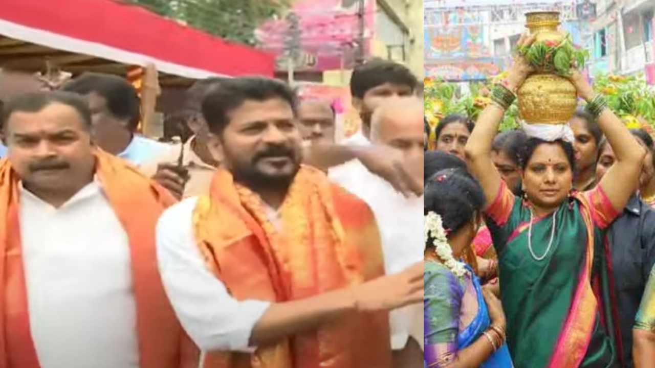 Ujjaini bonalu 2022: ఉజ్జయిని మహంకాళి ఆలయం వద్ద ఉద్రిక్తత.. అమ్మవారికి బంగారు బోనం సమర్పించిన కవిత Ujjaini bonalu 2022: ఉజ్జయిని మహంకాళి ఆలయం వద్ద ఉద్రిక్తత.. అమ్మవారికి బంగారు బోనం సమర్పించిన కవిత