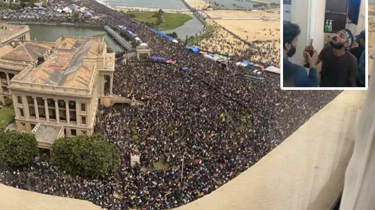 Sri Lanka Crisis: రాజపక్సే నివాసంలో మద్యం బాటిళ్లు.. ఆందోళన కారులు ఏం చేశారో తెలుసా? వీడియోలు వైరల్ Sri Lanka Crisis: రాజపక్సే నివాసంలో మద్యం బాటిళ్లు.. ఆందోళన కారులు ఏం చేశారో తెలుసా? వీడియోలు వైరల్