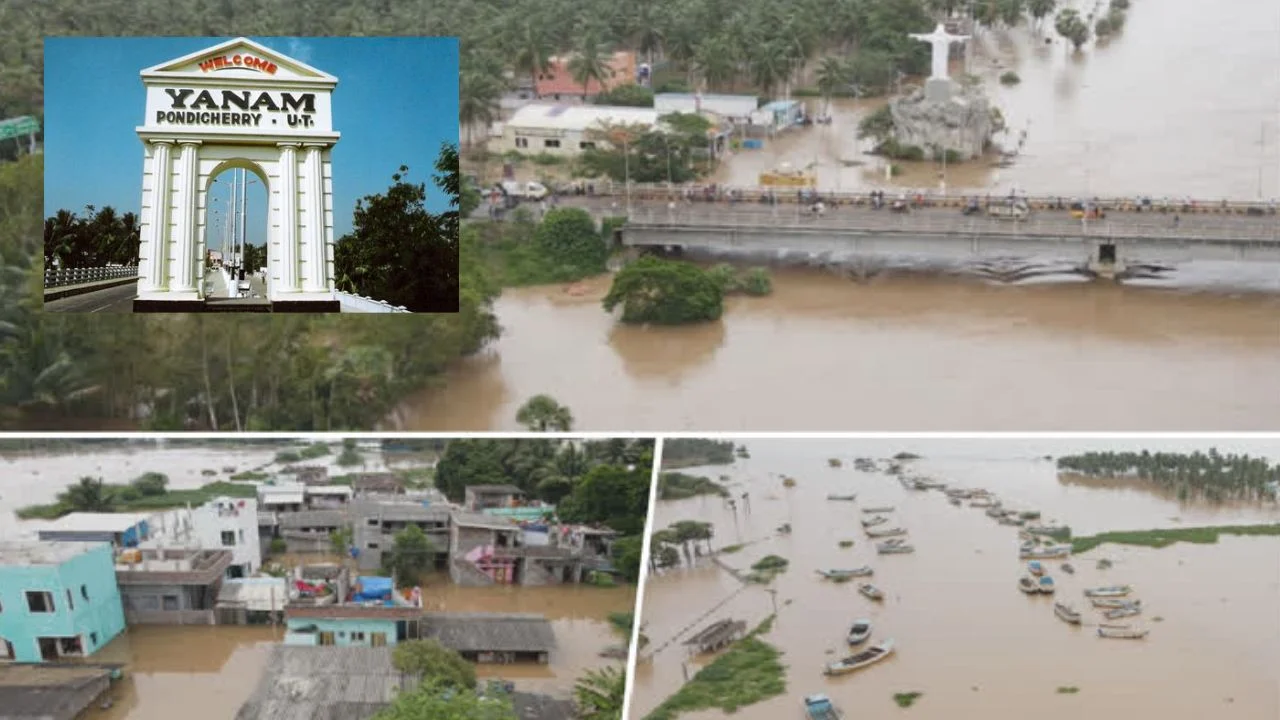 Yanam : గోదావరి వరద నీటిలో మునిగిన యానాం Yanam : గోదావరి వరద నీటిలో మునిగిన యానాం