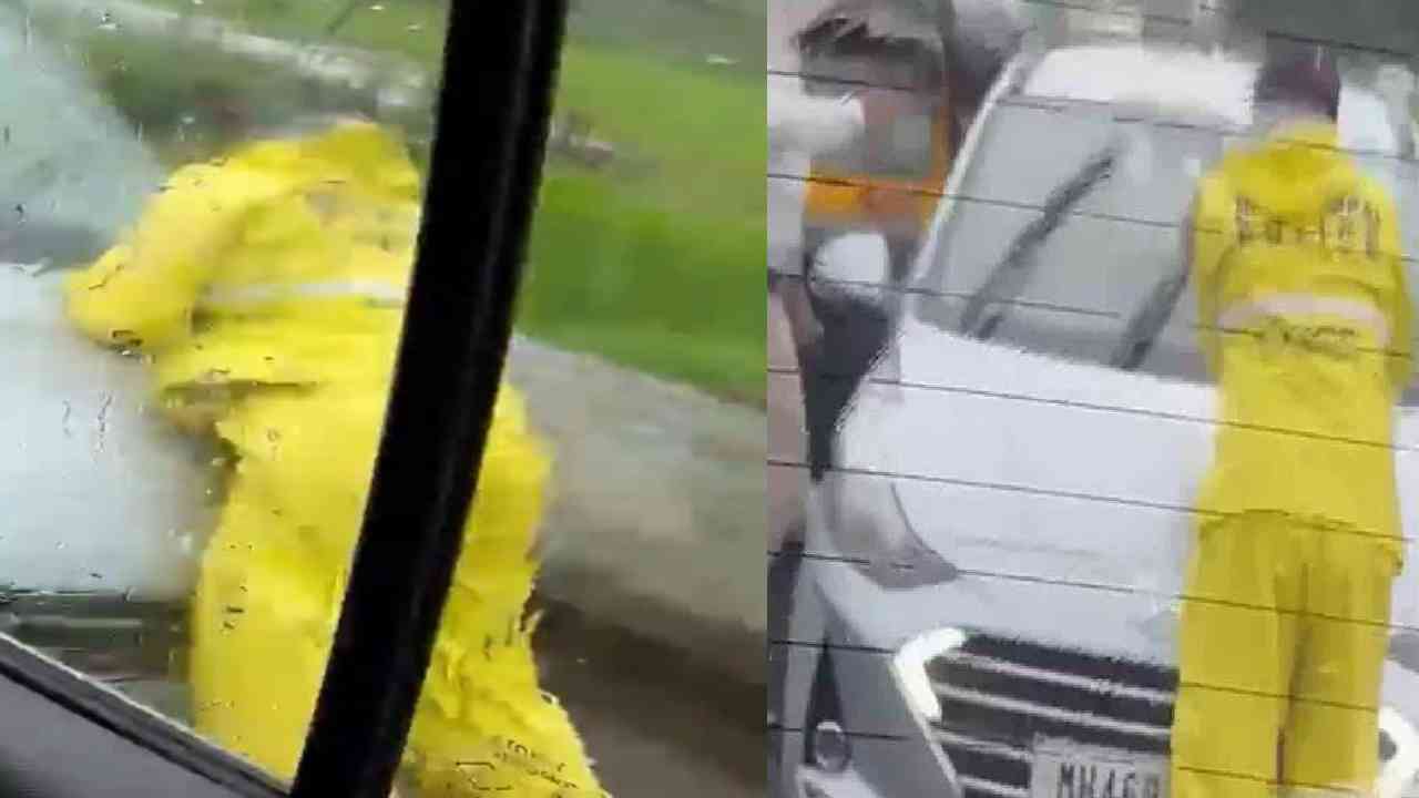 Viral Video : రాంగ్ రూట్ లోవచ్చిన కారు-అడ్డగించిన ట్రాఫిక్ కానిస్టేబుల్ ను అరకిలోమీటరు ఈడ్చుకెళ్లిన డ్రైవర్ Viral Video : రాంగ్ రూట్ లోవచ్చిన కారు-అడ్డగించిన ట్రాఫిక్ కానిస్టేబుల్ ను అరకిలోమీటరు ఈడ్చుకెళ్లిన డ్రైవర్