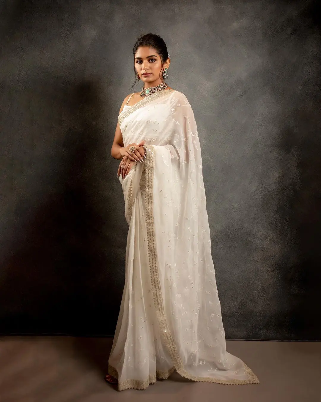 Aditi Shankar Shines in White Saree