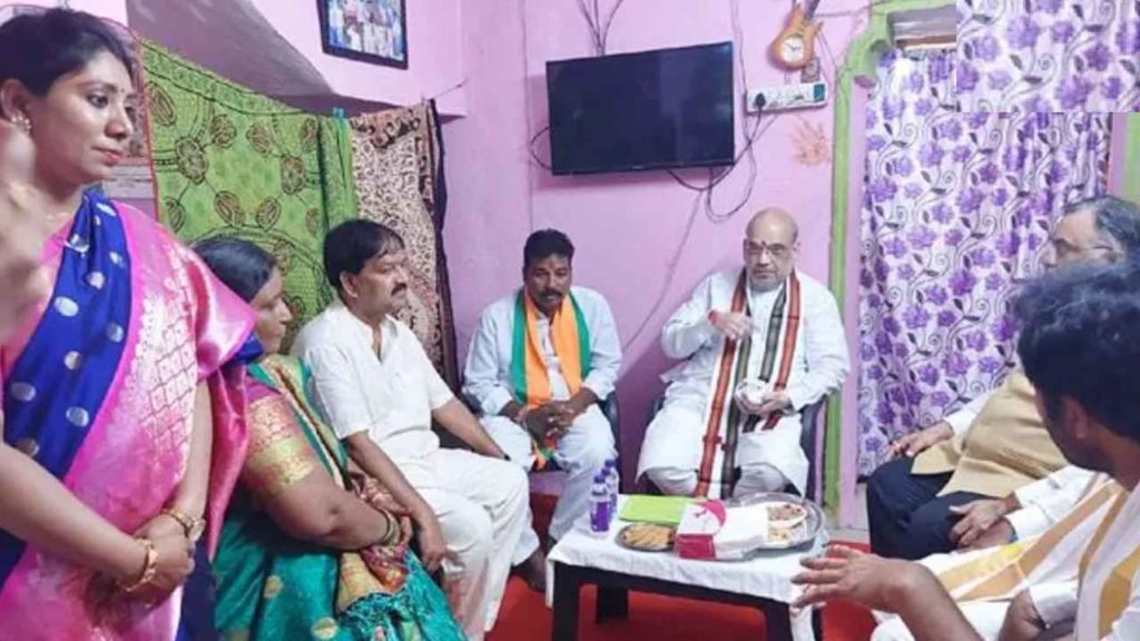 Amit Shah Visits BJP Dalit Worker Home