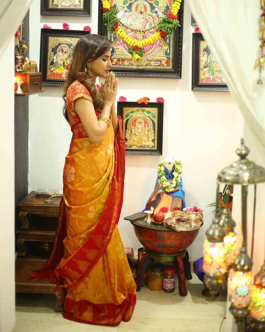 Ashureddi in traditional saree wear