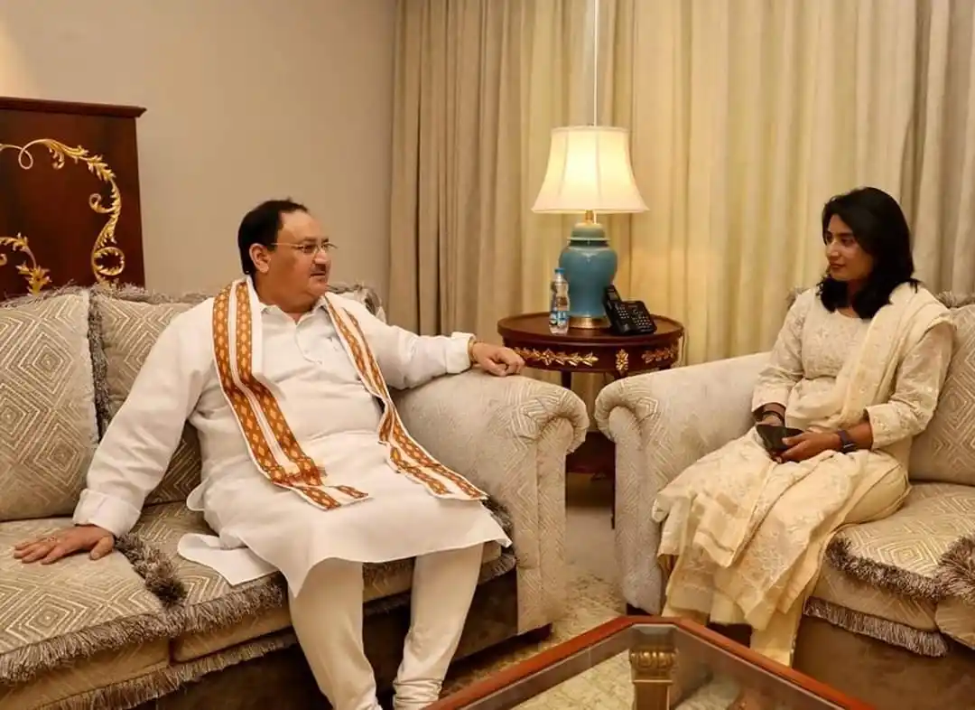 BJP National President Jp Nadda  Meets Cricketer Mithali Raj