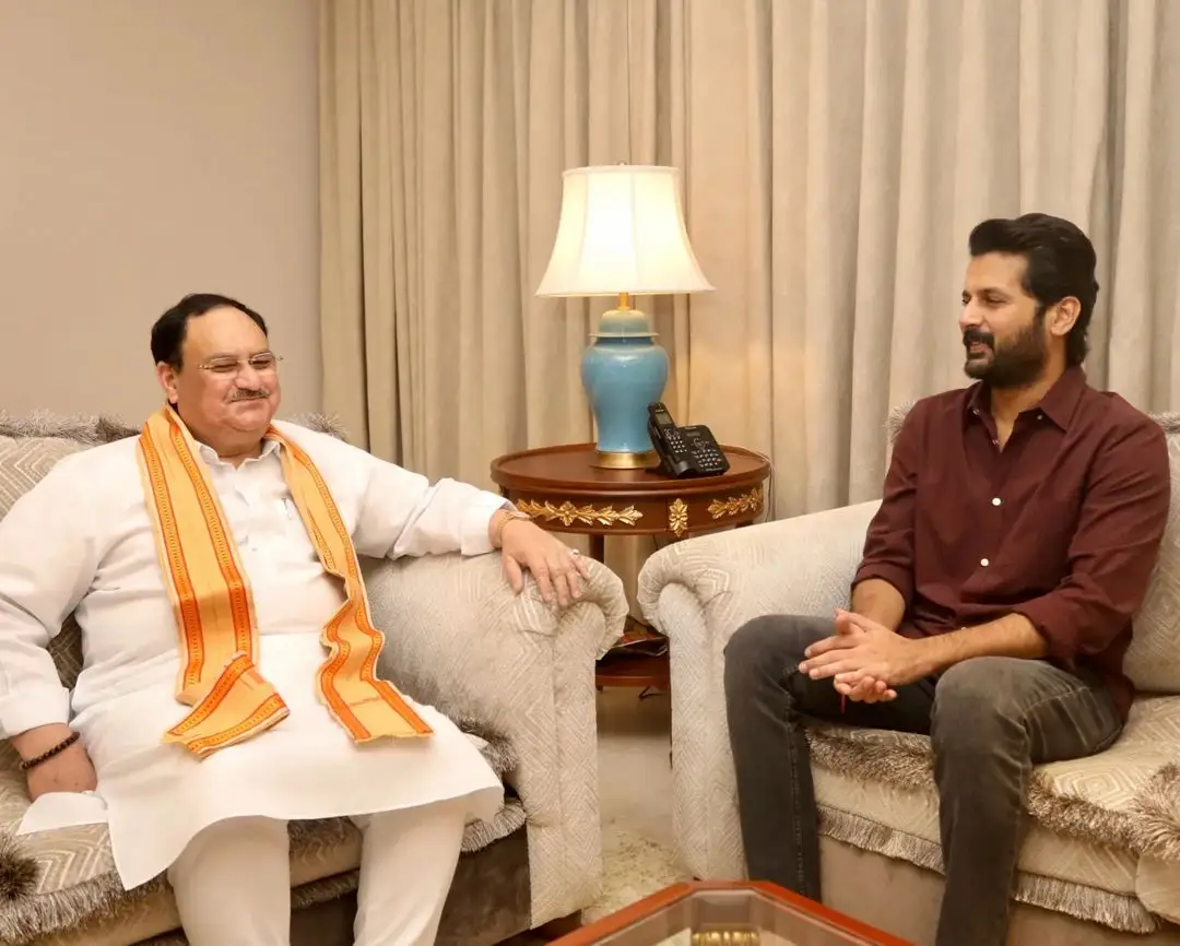 BJP National President Jp Nadda  Meets Hero Nithin