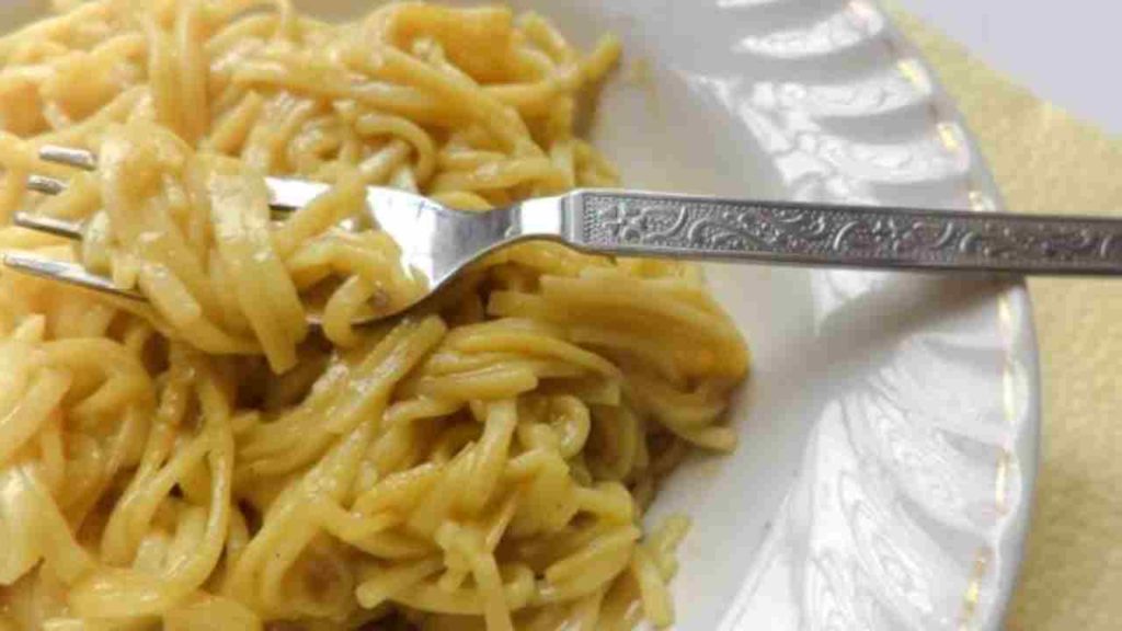 Student Eating Noodles