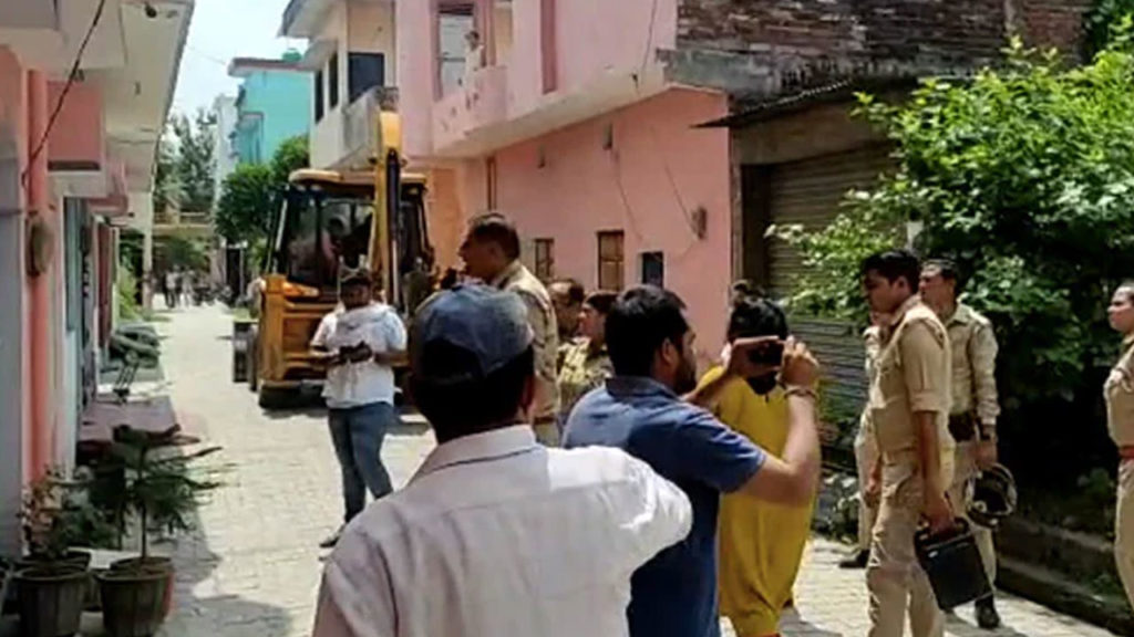 Bulldozer At UP Home As Daughter-In-Law Denied Entry
