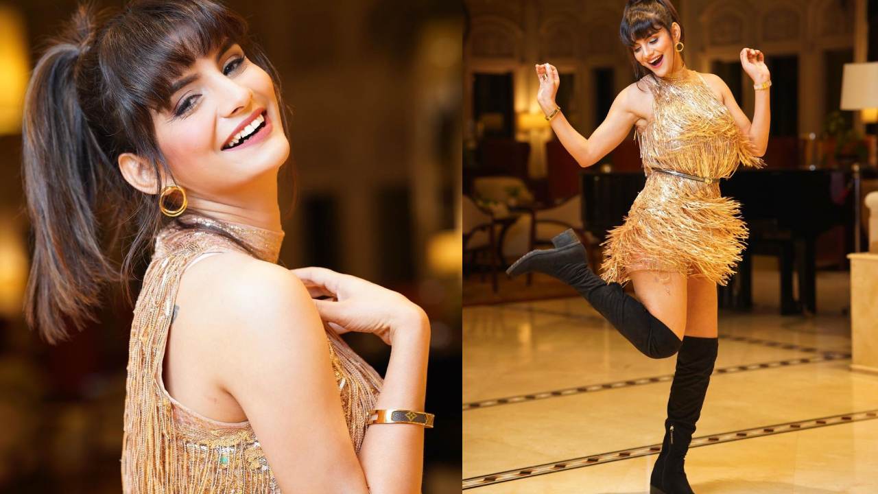 Anveshi Jain Shines : గోల్డ్ డ్రెస్‌లో, క్యూట్ హెయిర్ స్టైల్‌తో మెరిపిస్తున్న అన్వేషి జైన్