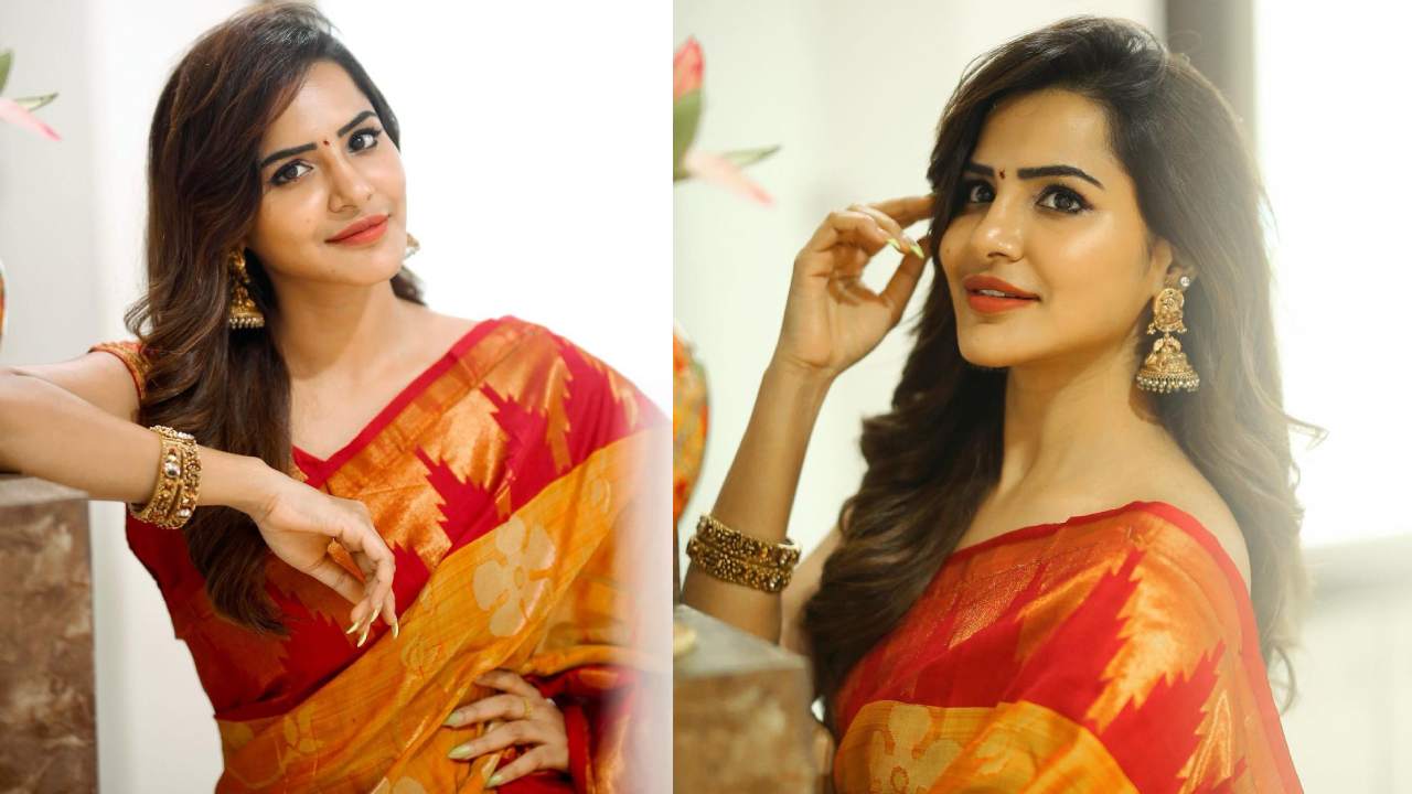 Ashu Reddy : పట్టుచీరలో మొదటి సారి అషురెడ్డి.. ఎంత పద్దతిగా ఉందో..