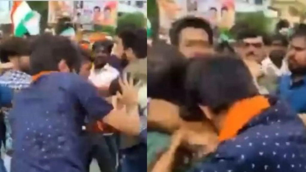 BJP workers clash with one another during tiranga yatra