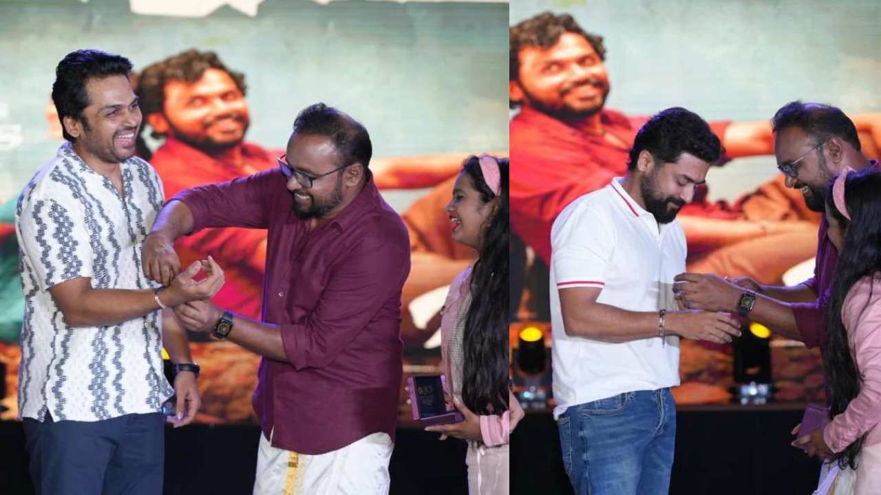 Viruman Movie Success : విరుమన్ సినిమా హిట్ అవ్వడంతో.. హీరో కార్తీ, నిర్మాత సూర్య, డైరెక్టర్ కి ఖరీదైన గిఫ్టులిచ్చిన డిస్ట్రిబ్యూటర్ Viruman Movie Success : విరుమన్ సినిమా హిట్ అవ్వడంతో.. హీరో కార్తీ, నిర్మాత సూర్య, డైరెక్టర్ కి ఖరీదైన గిఫ్టులిచ్చిన డిస్ట్రిబ్యూటర్