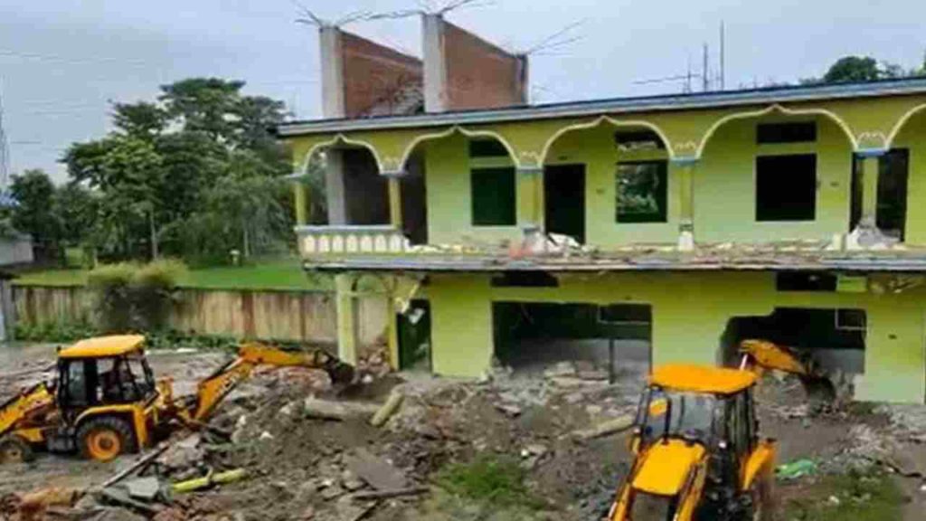 Madrassa demolished in assam over terror links