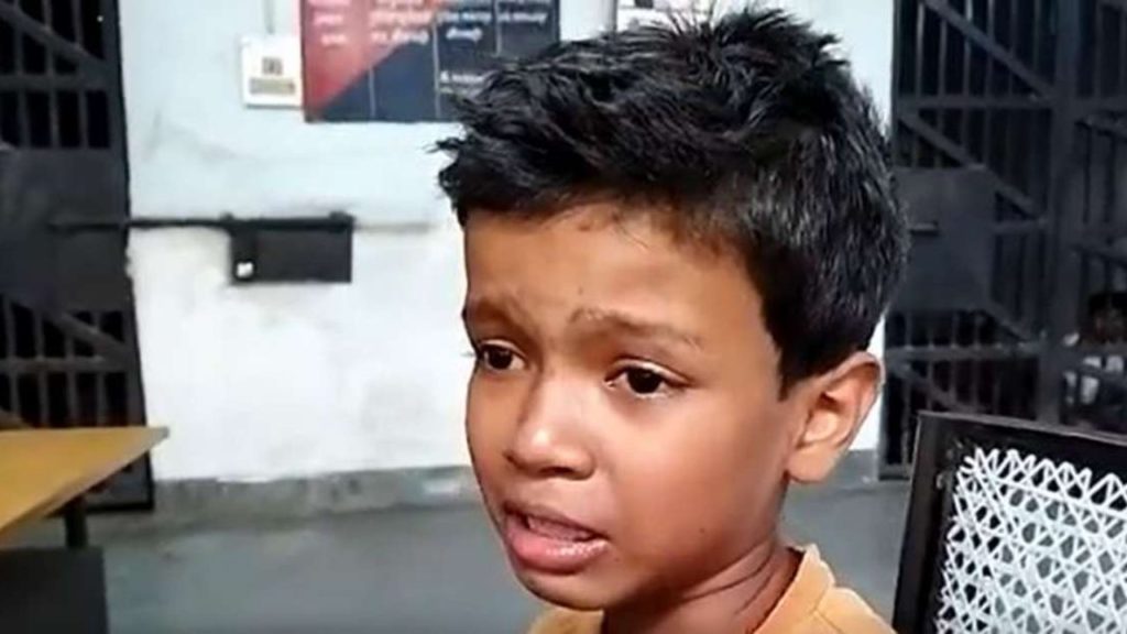 8 Year old Boy complained to police on mother