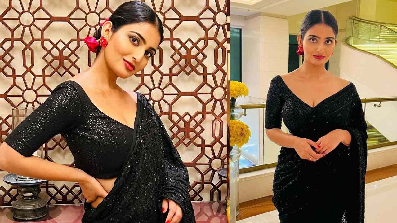 Ananya Nagalla Sizzles In Black Saree