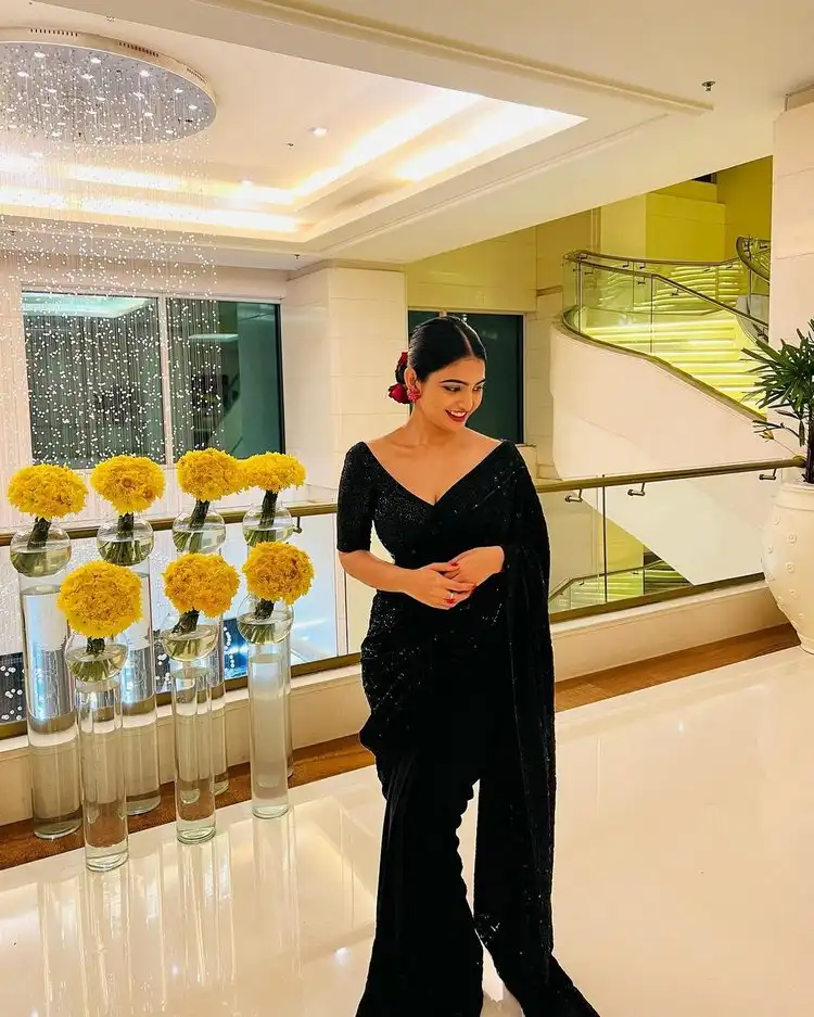Ananya Nagalla Sizzles In Black Saree