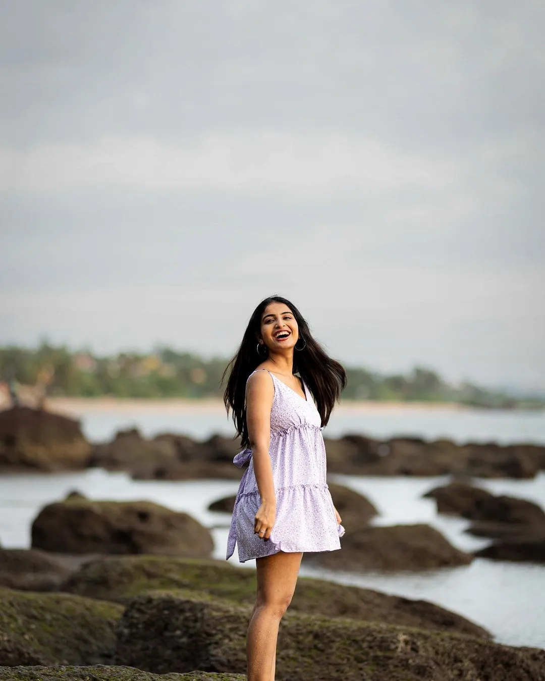 Ananya Nagalla Photoshoot in Short Gown at Beach 