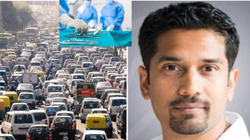Bengaluru doctor stuck in traffic