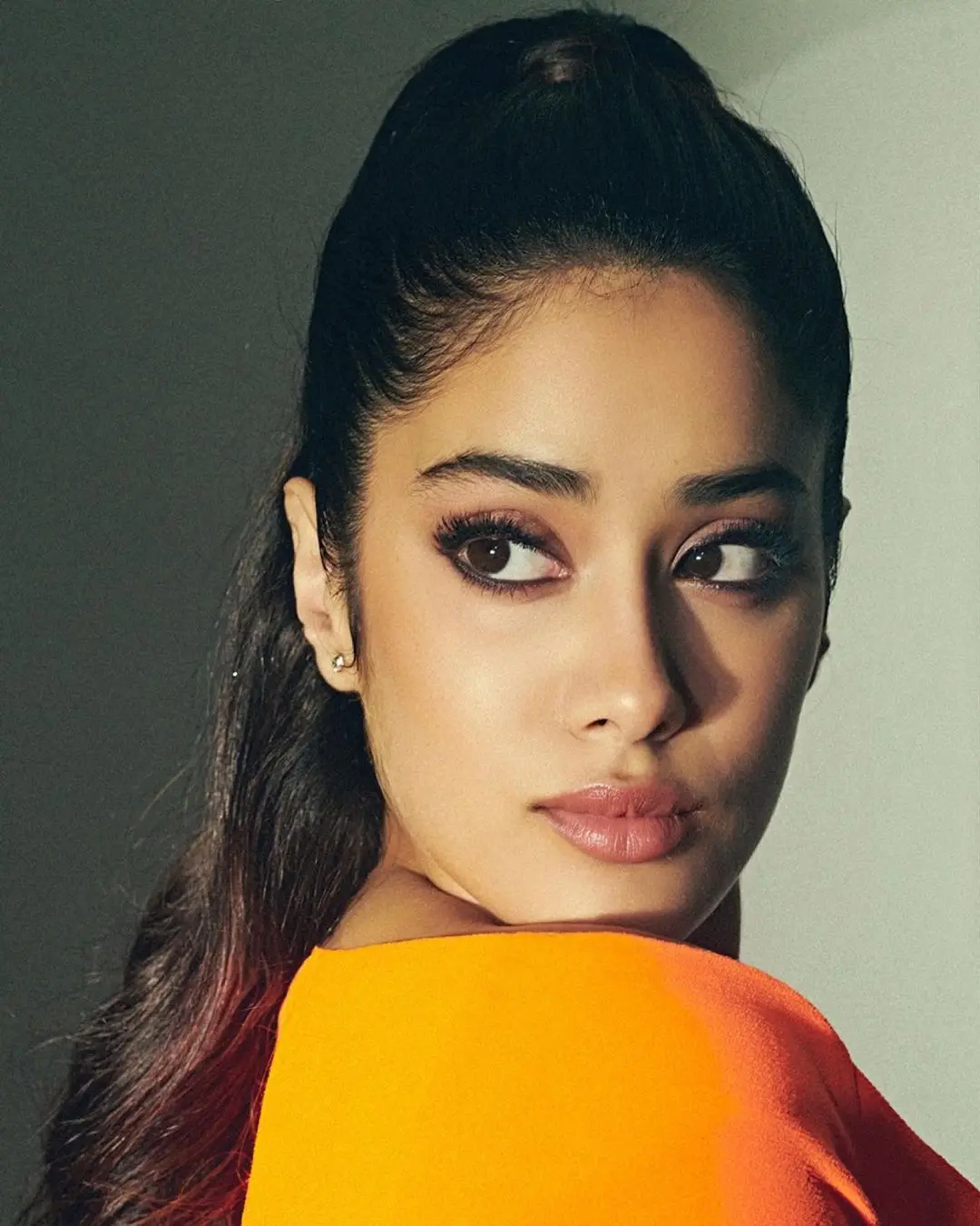 Janhvi Kapoor Photoshoot in short Orange Dress