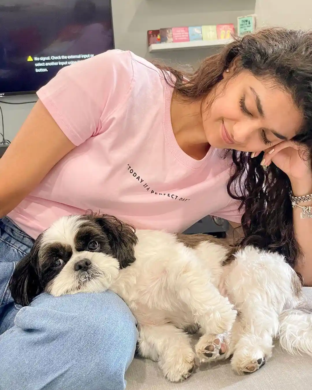 Keerthi Suresh Cute Photoshoot with her puppy dog