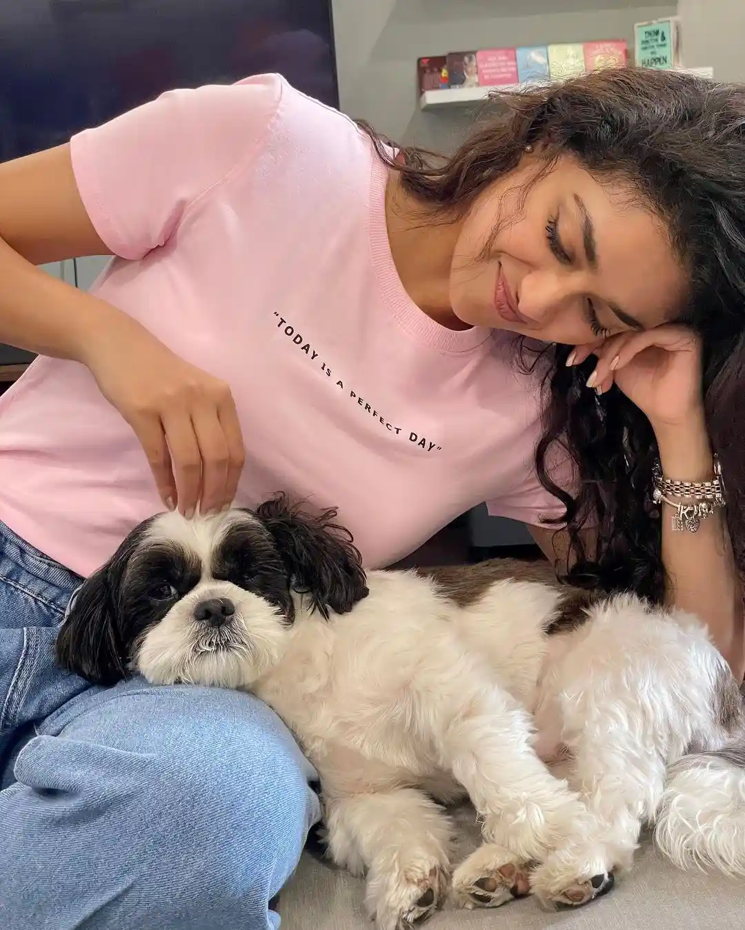 Keerthi Suresh Cute Photoshoot with her puppy dog