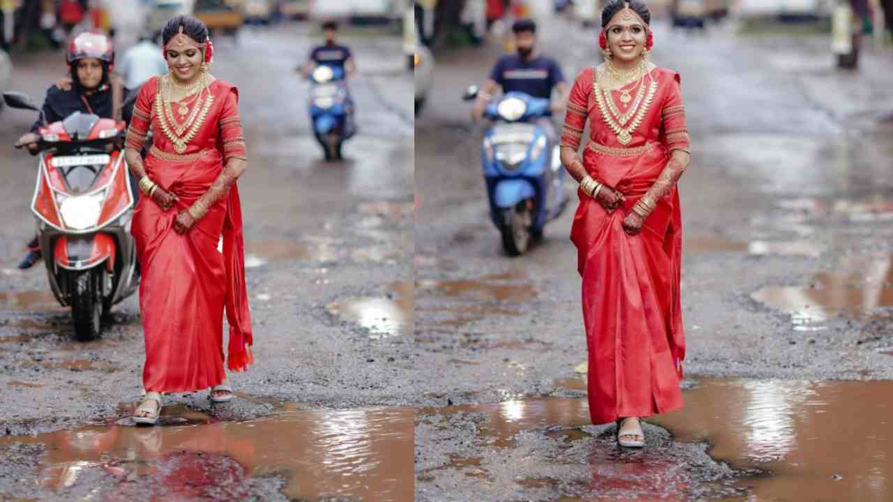 Wedding Photo Shoot: వధువు వినూత్న ఆలోచన.. గుంతల రహదారిపై కేరళ వధువు ఫొటోషూట్.. వీడియో వైరల్.. Wedding Photo Shoot: వధువు వినూత్న ఆలోచన.. గుంతల రహదారిపై కేరళ వధువు ఫొటోషూట్.. వీడియో వైరల్..