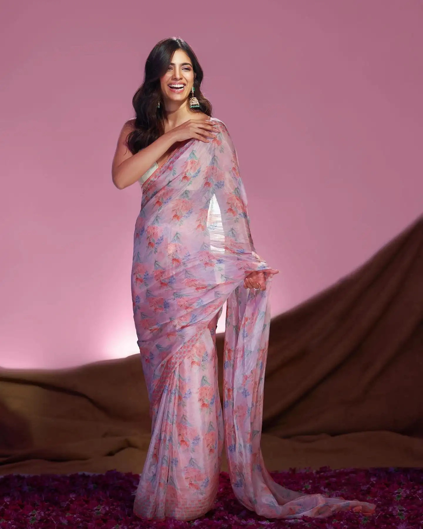 Malavika Mohanan Sizzles In Saree Outfit