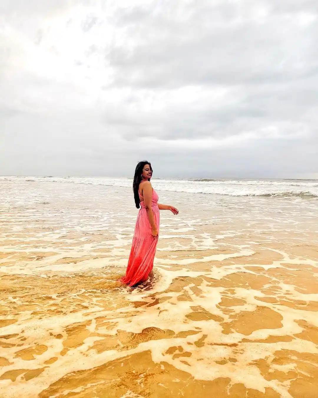 Pujita Ponnada enjoying in Beach 