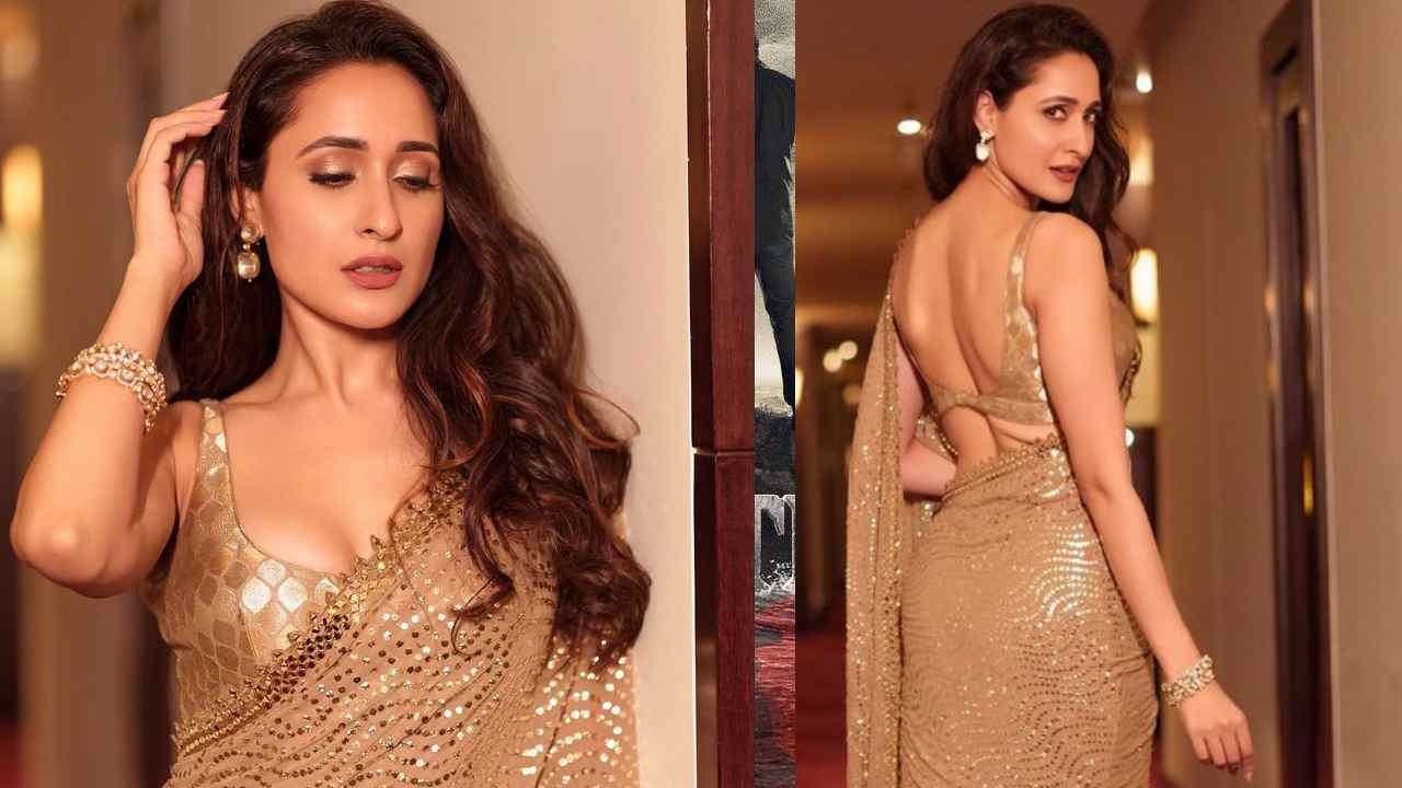 Pragya Jaiswal Looks Stunning In Golden Saree