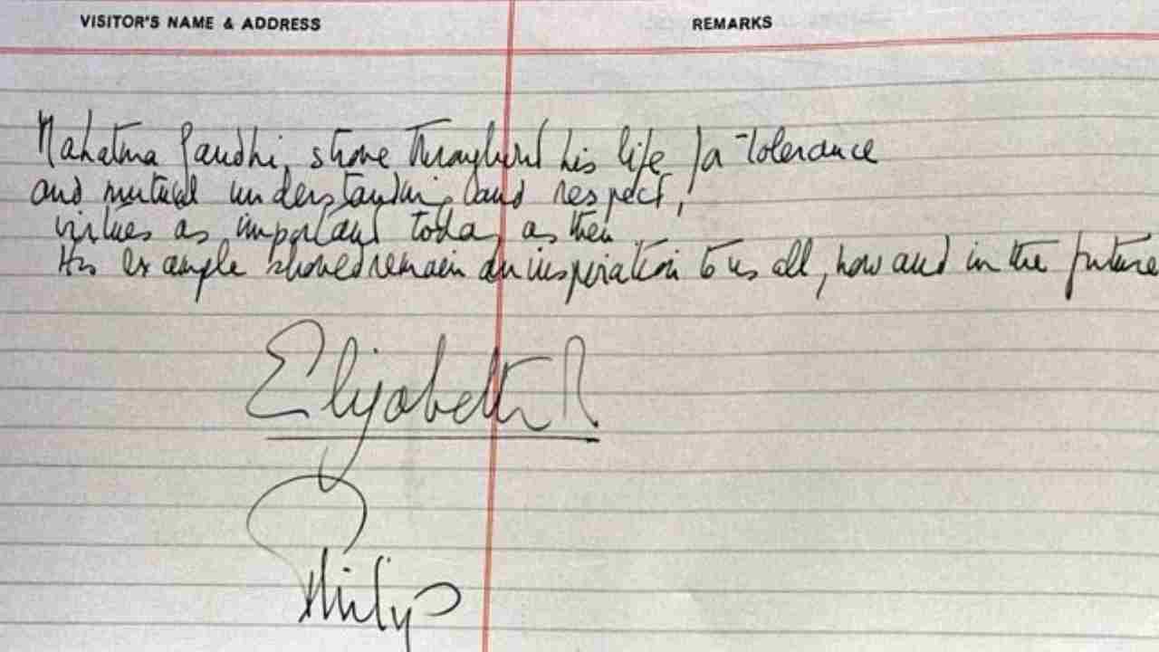 The Queen and Prince Philip's signatures in the visitors' book